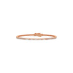 18K Rose Gold Round Cut  Diamond Tennis Bracelet 