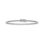 18K White Gold Round Cut  Diamond Tennis Bracelet 