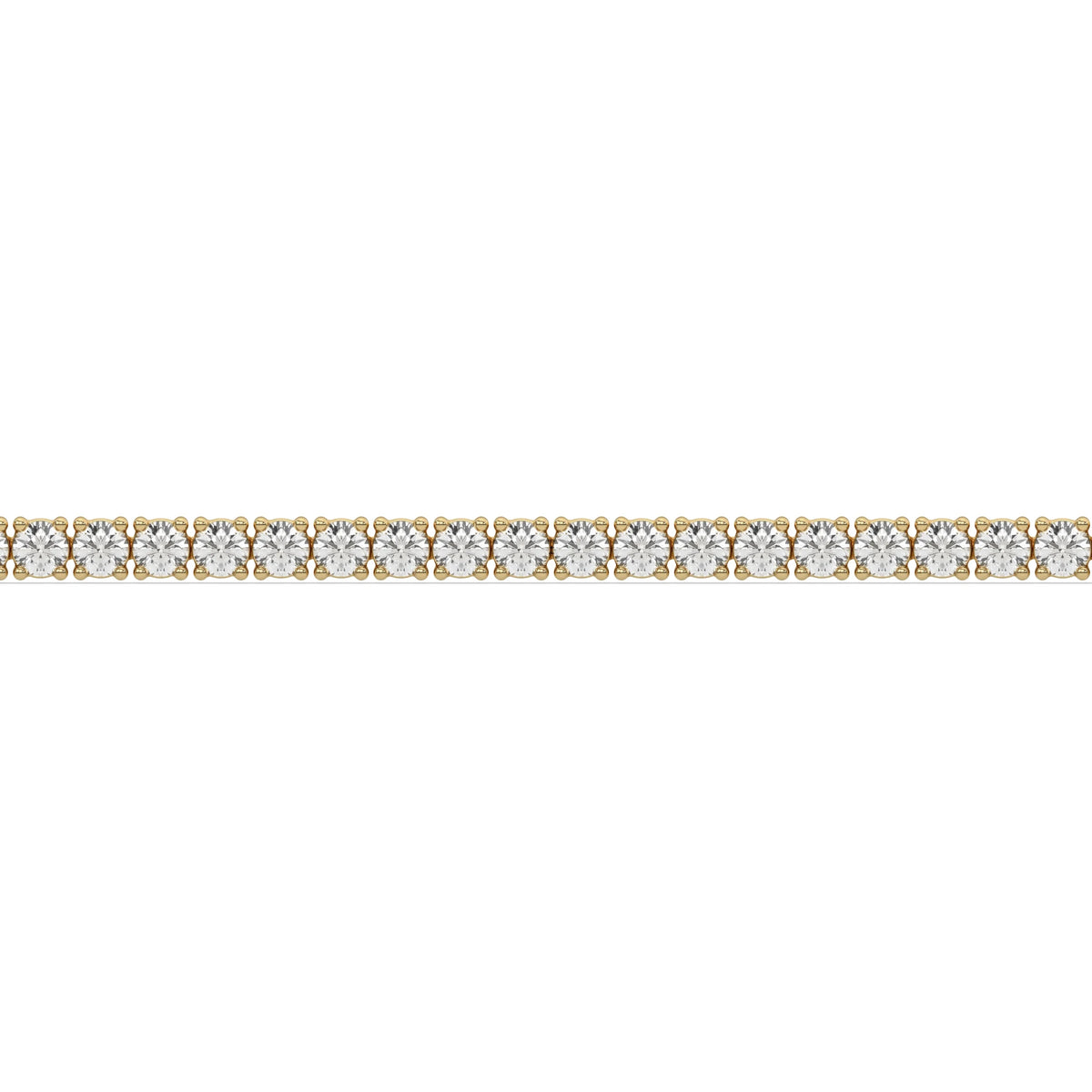 14K Yellow Gold Round Cut  Diamond Tennis Bracelet 