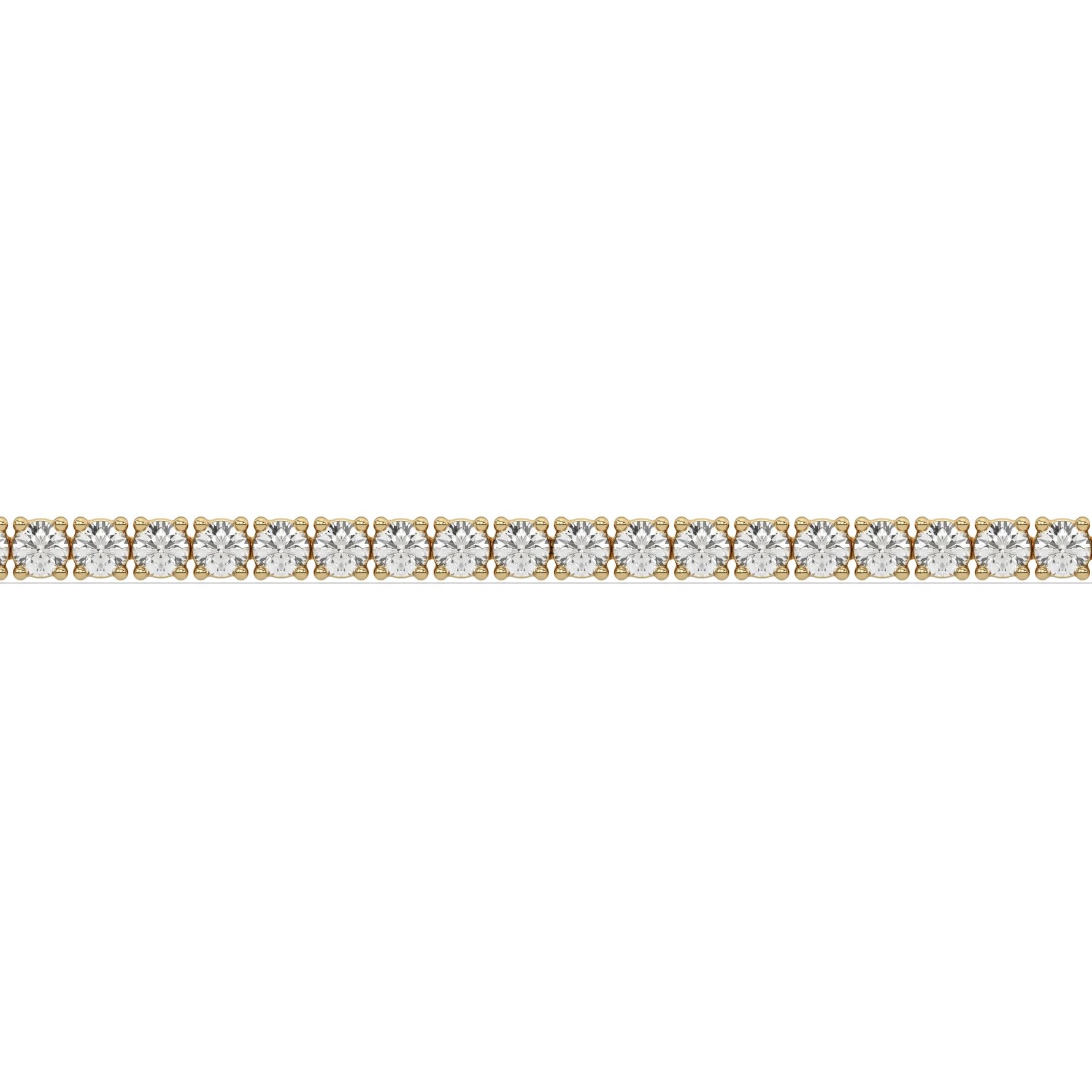 14K Yellow Gold Round Cut  Diamond Tennis Bracelet 