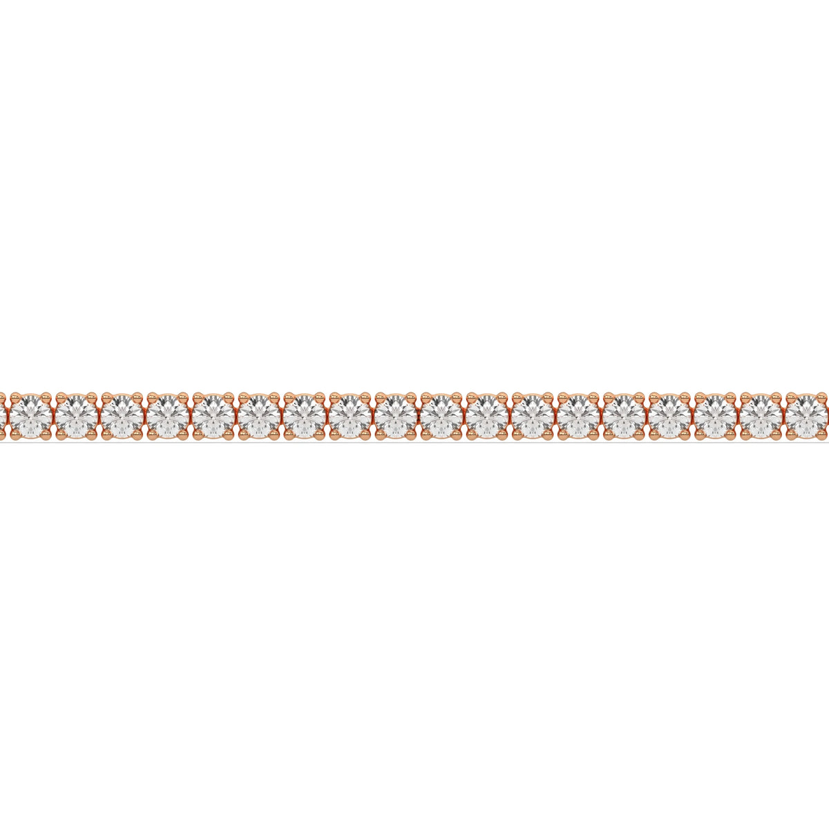 14K Rose Gold Round Cut  Diamond Tennis Bracelet 