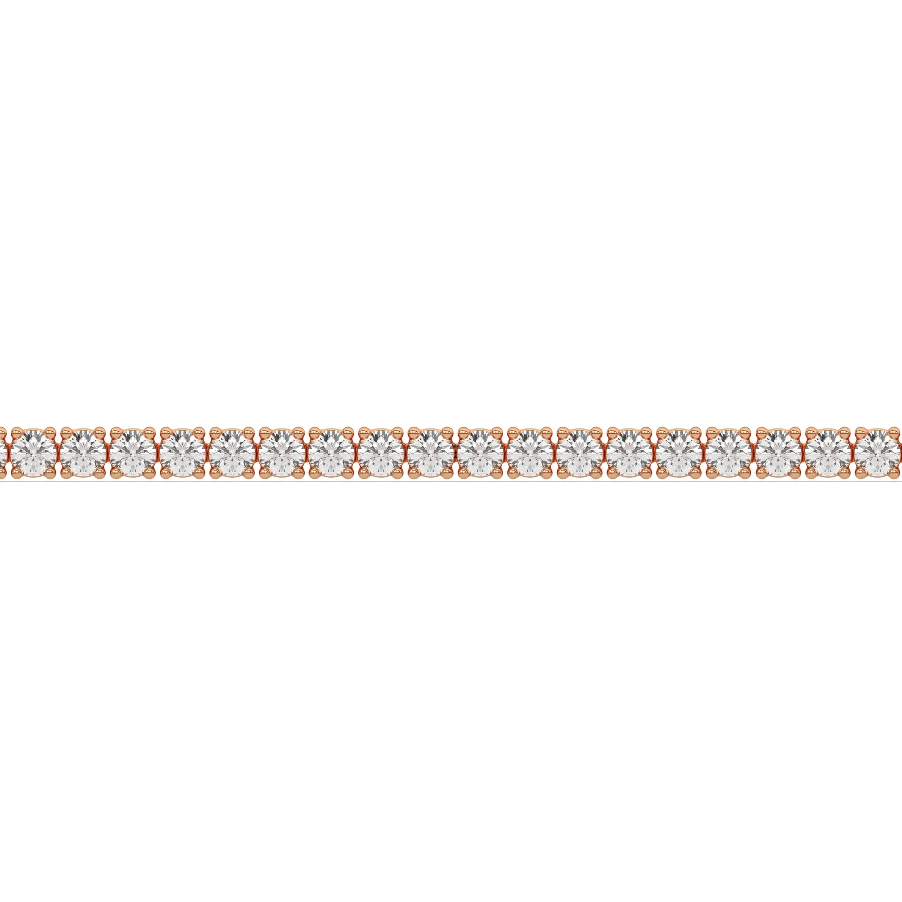 14K Rose Gold Round Cut  Diamond Tennis Bracelet 