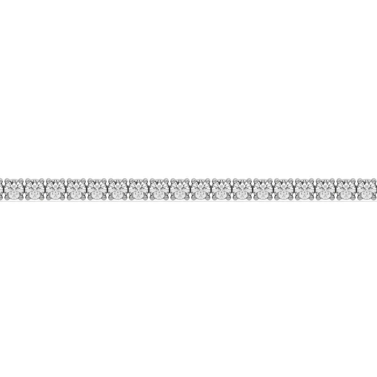18K White Gold Round Cut  Diamond Tennis Bracelet 