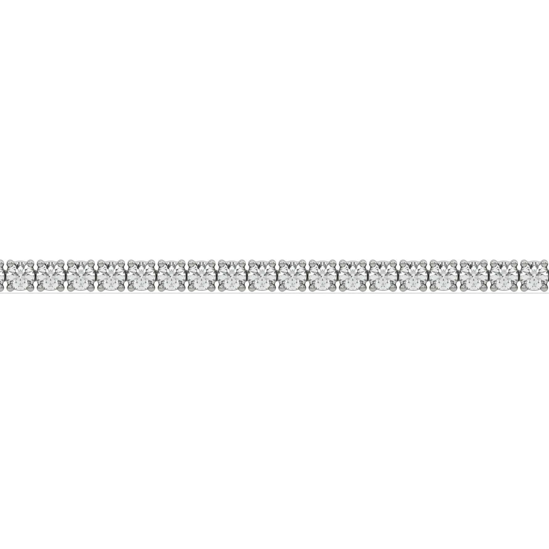 18K White Gold Round Cut  Diamond Tennis Bracelet 