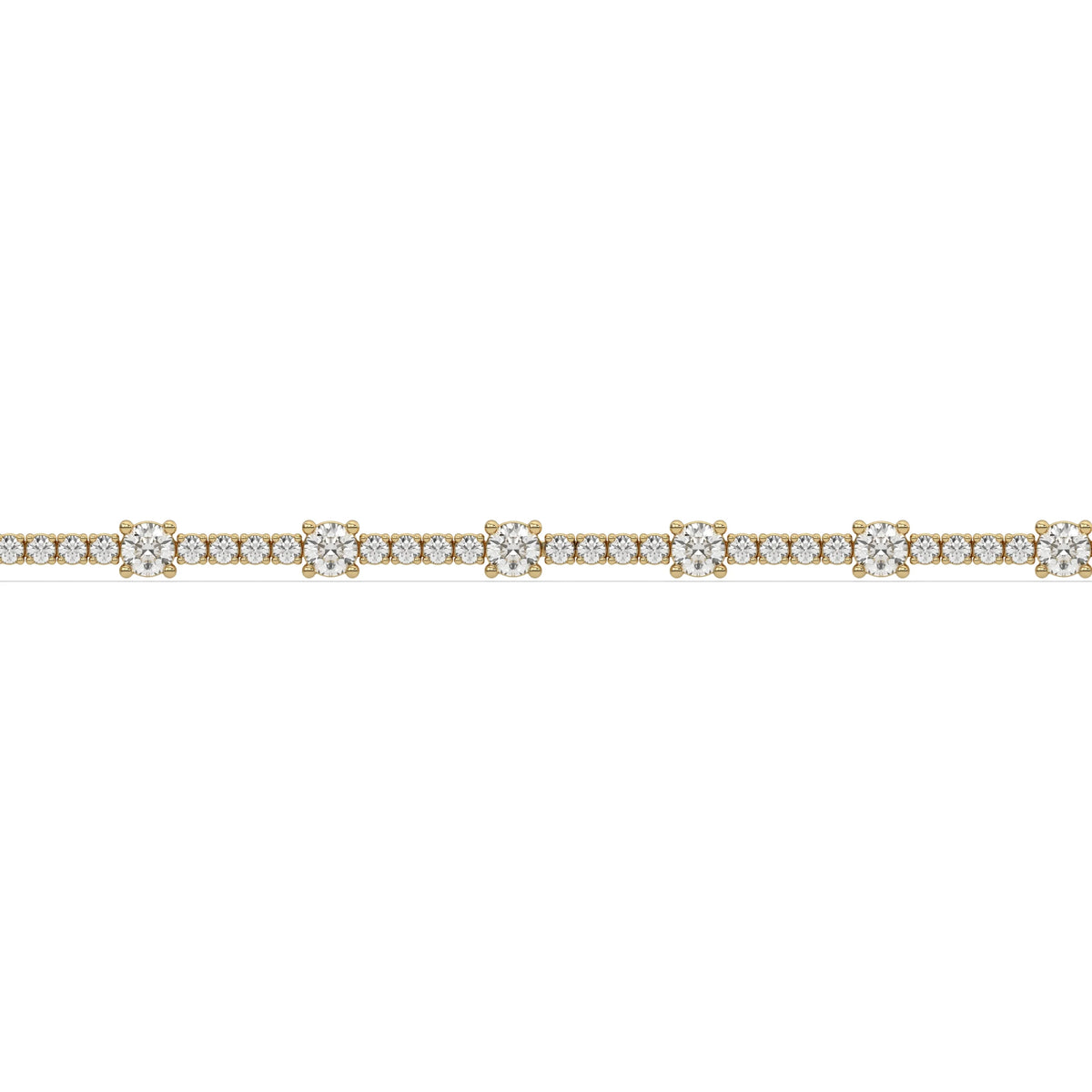 10K Yellow Gold Round Diamond Tennis Bracelet