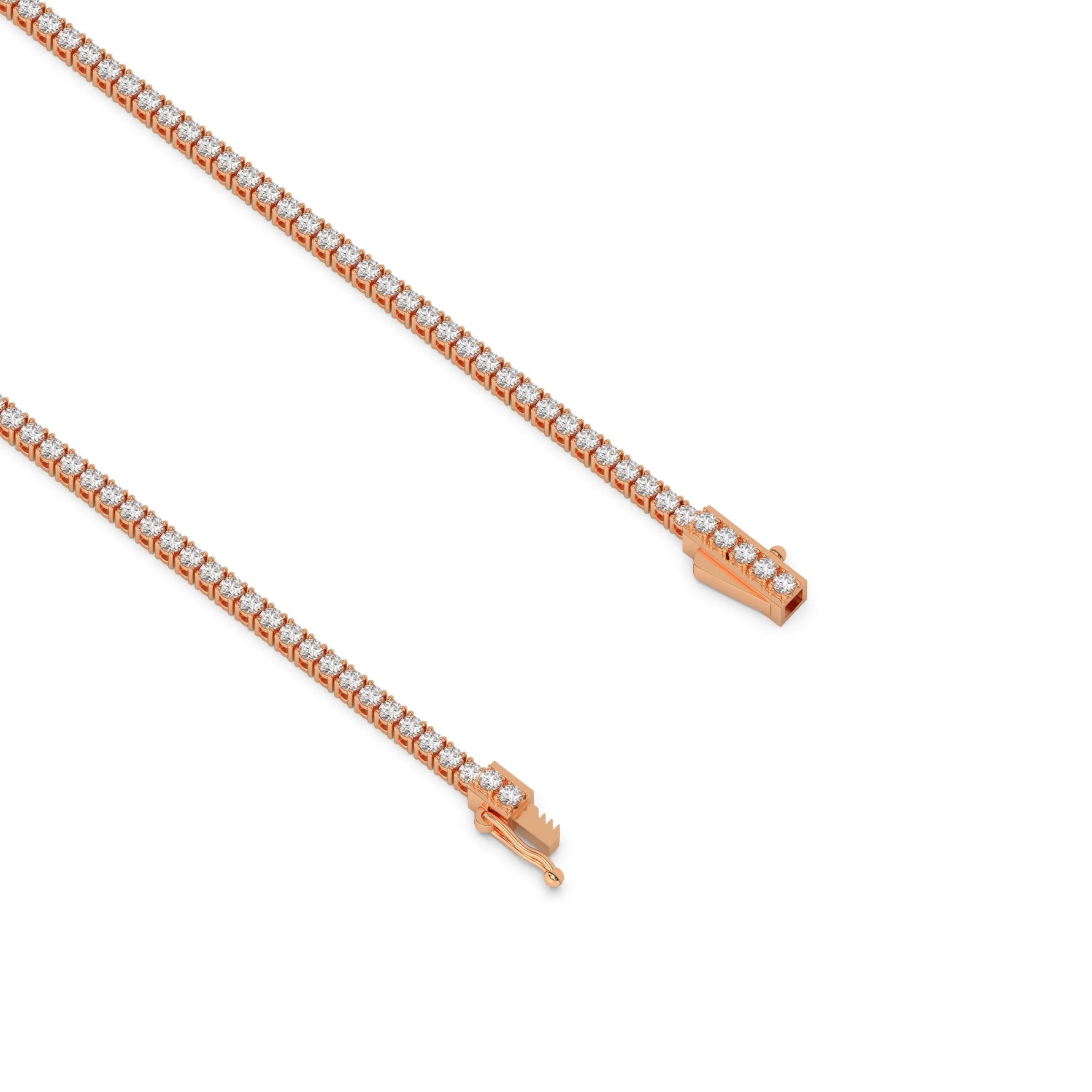 Round Diamond Rose Gold Bracelet 