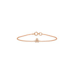 14K Rose Gold Three Round Cut Diamond Bracelet
