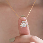 Round And Marquise Diamond Necklace