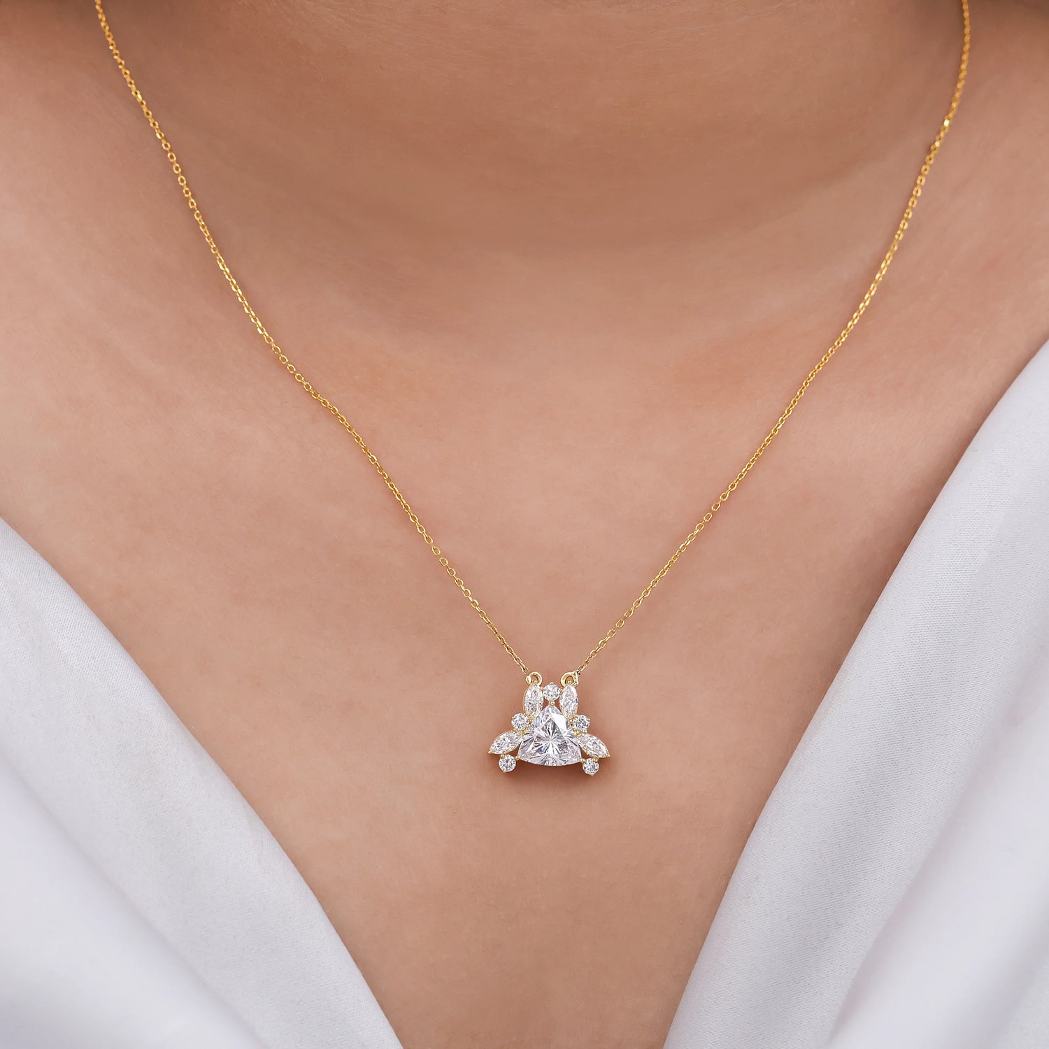 1.80 CT Trillion Natural Diamond Necklace