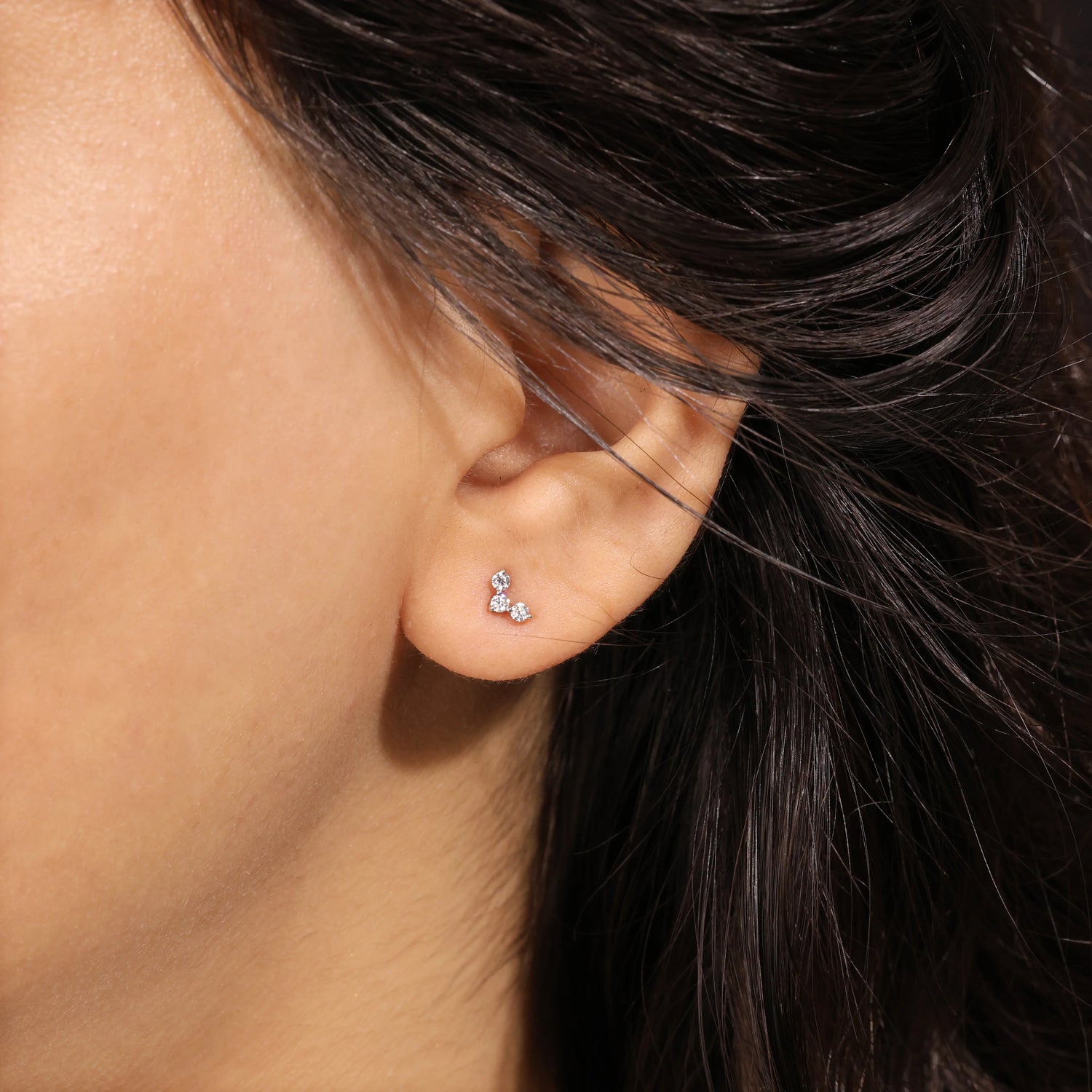 0.15 CT Lab Grown Diamond Round Trio Studs