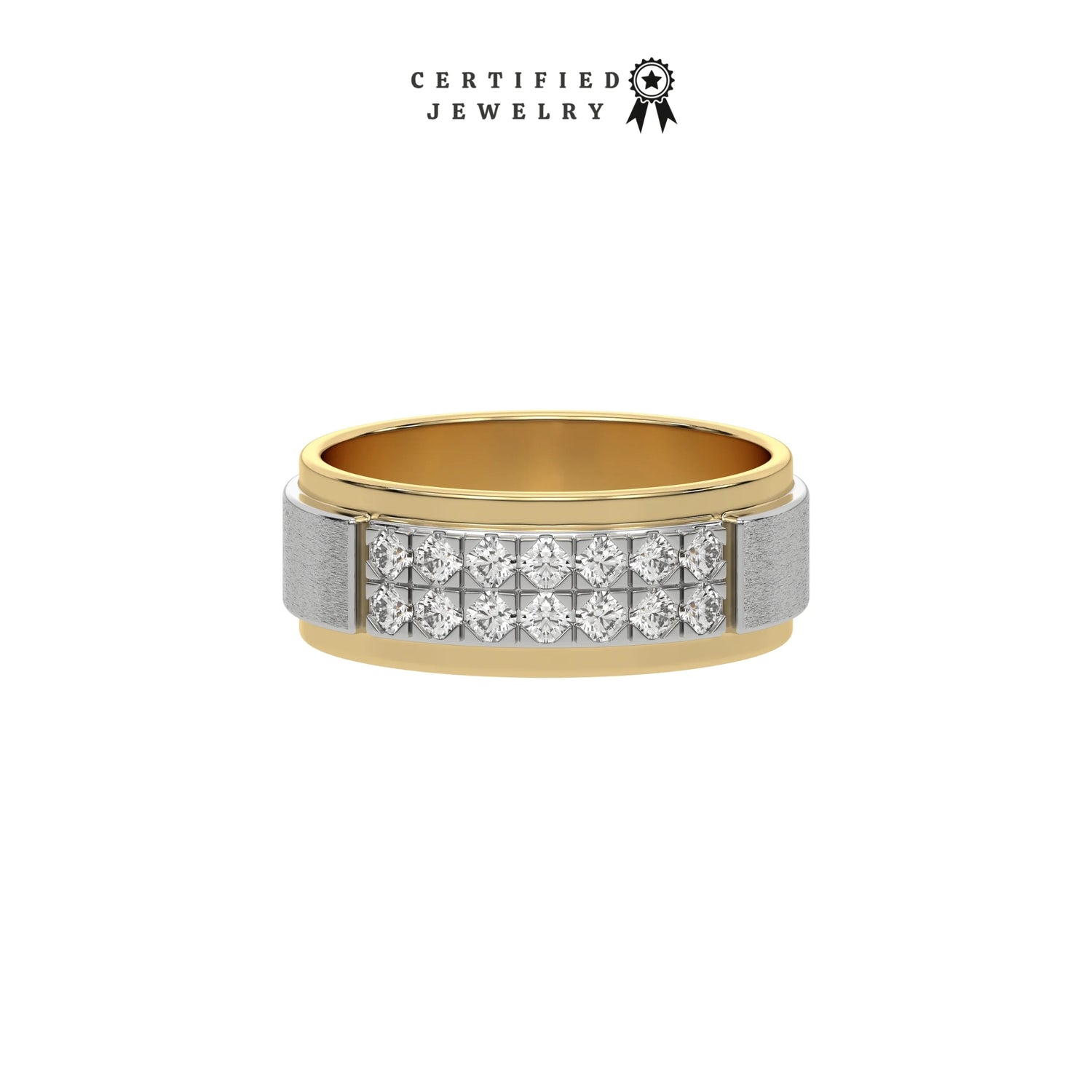 0.63 CT Lab Diamond Double Row Ring