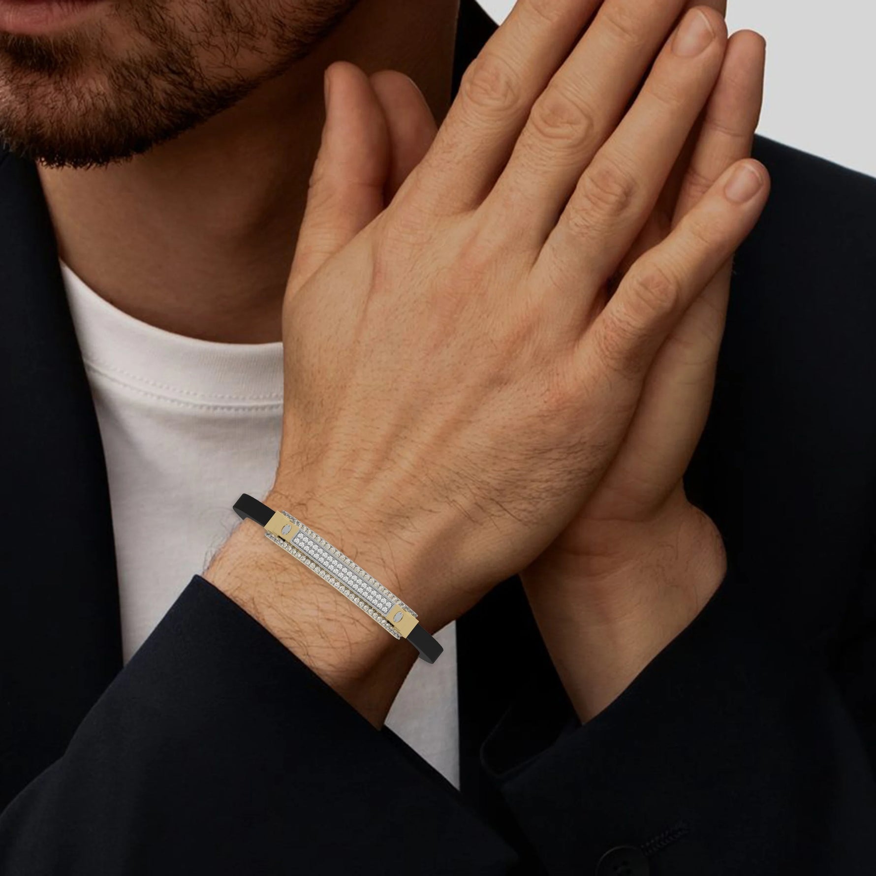 Round Diamond Rubber Bracelet