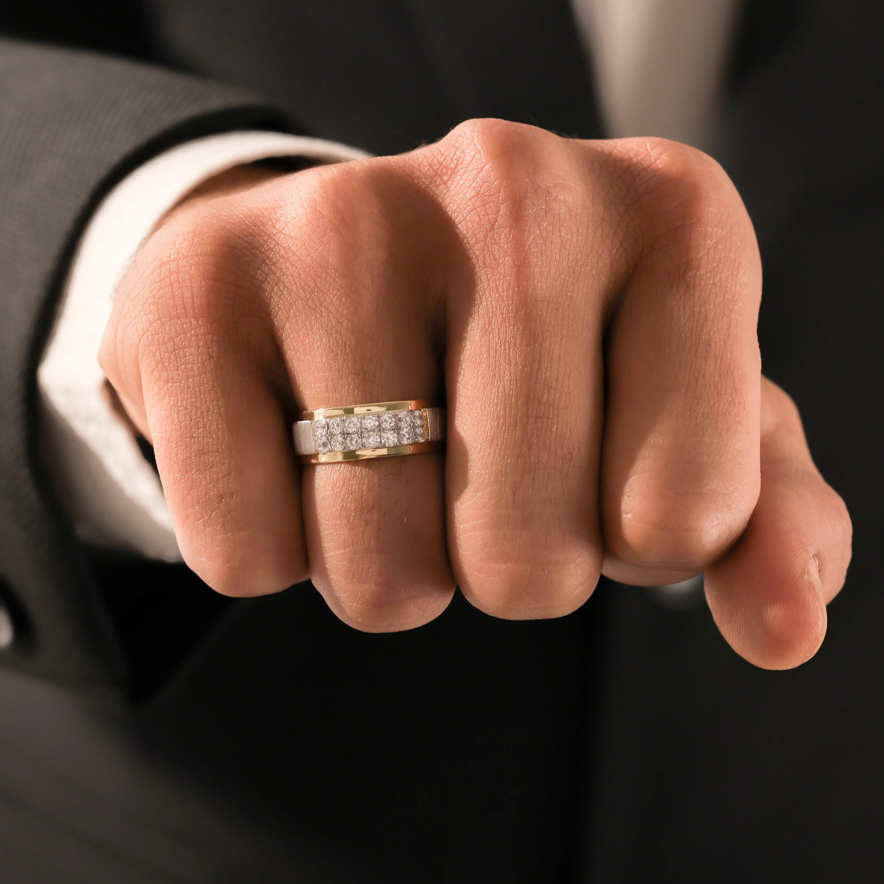 Mens Round Diamond Ring