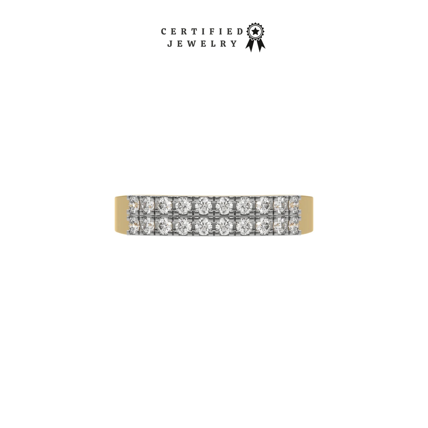 0.52 CT Lab Diamond Two Row Prong Ring