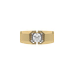 This two-tone tension set diamond solitaire ring, starring a captivating 0.70 Ct round diamond seamlessly secured in a tension setting in top view