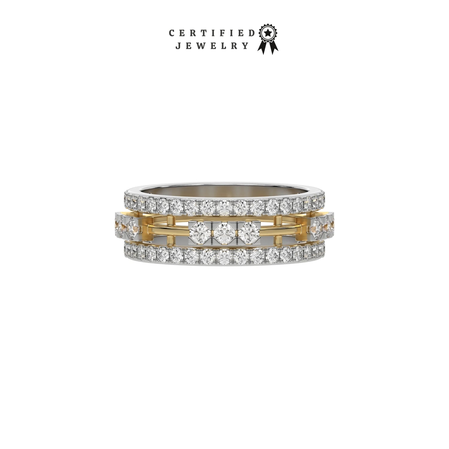 1.55 CT Lab Diamond Two Tone Eternity Ring