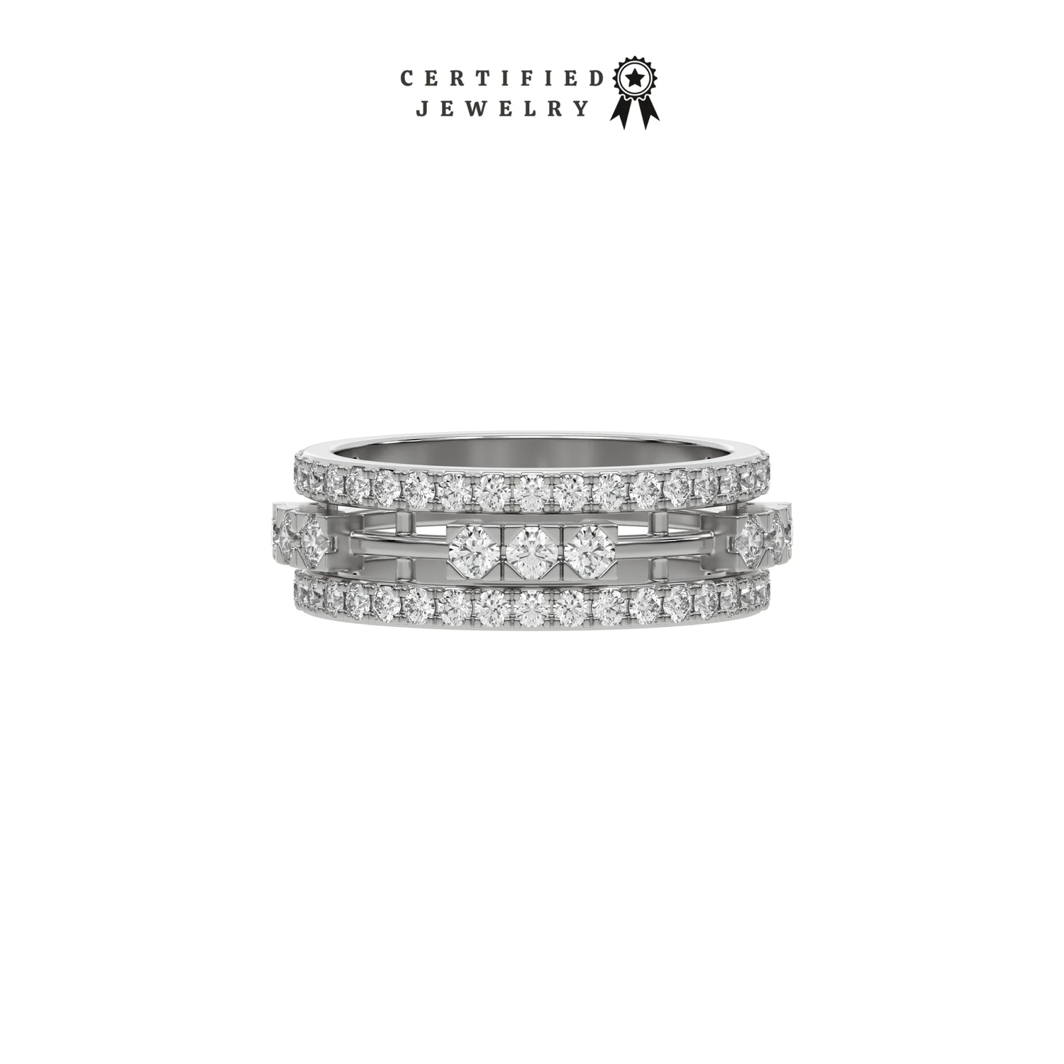 1.55 CT Natural Diamond Two Tone Eternity Ring