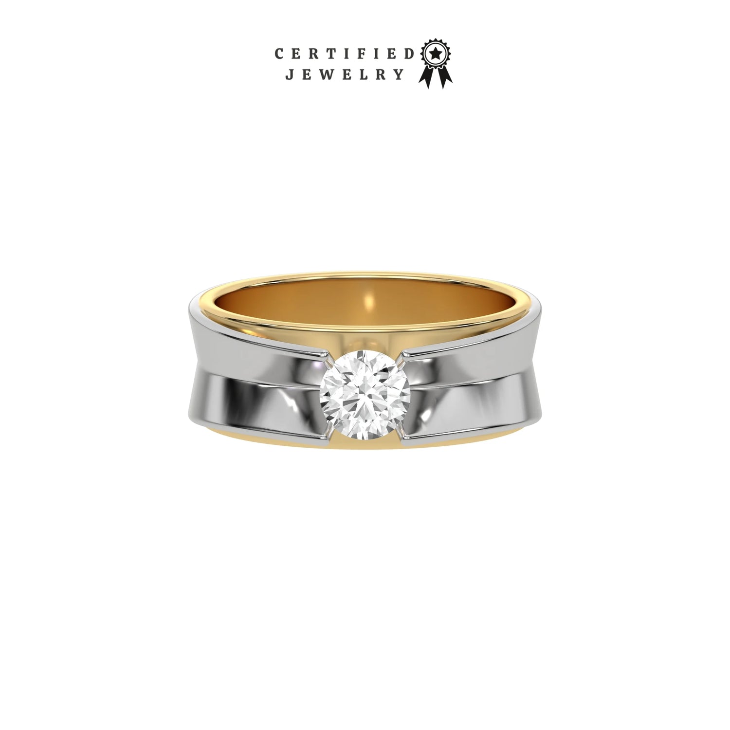 0.70 CT Lab Diamond Two Tone Ring