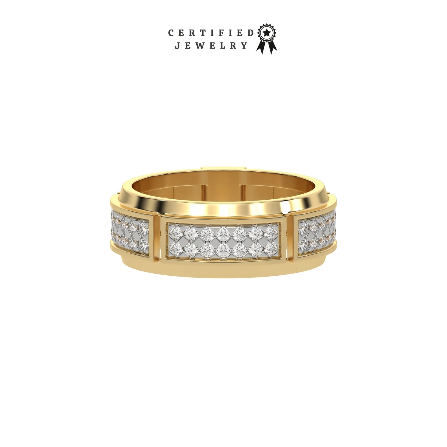 0.85 CT Lab Diamond Two Tone Eternity Ring