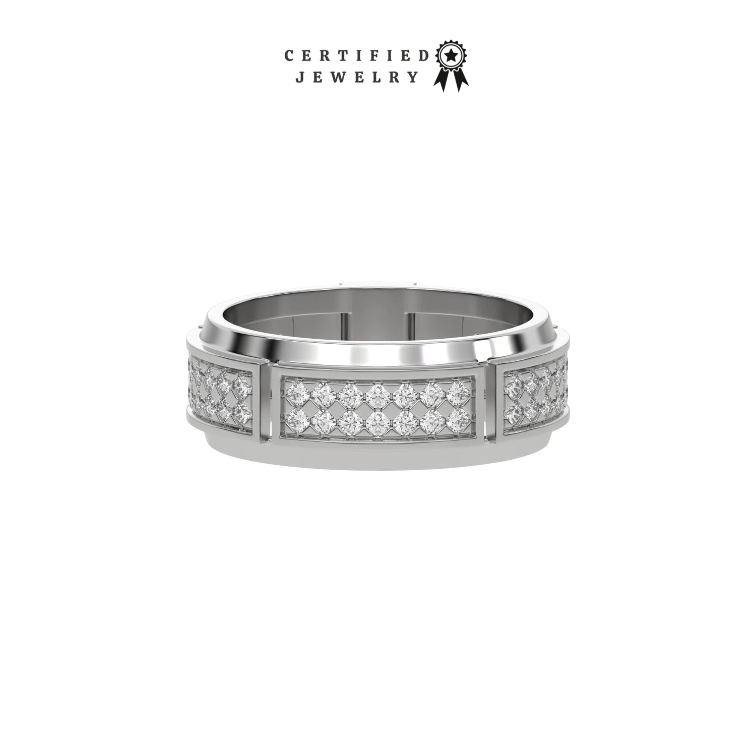 0.85 CT Natural Diamond Two Tone Eternity Ring