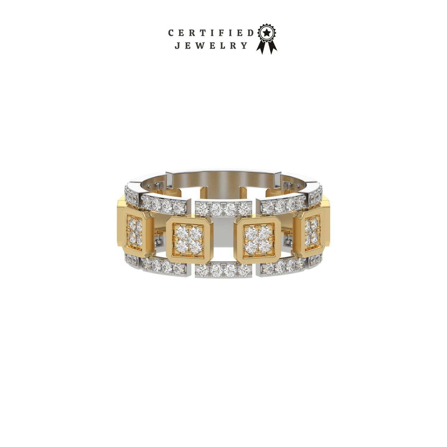 1.05 CT Lab Diamond Two Tone Eternity Ring