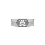 This  two-tone tension set diamond solitaire ring, showcasing a striking 0.70 Ct round diamond at its center, flawlessly secured in a tension setting in top view