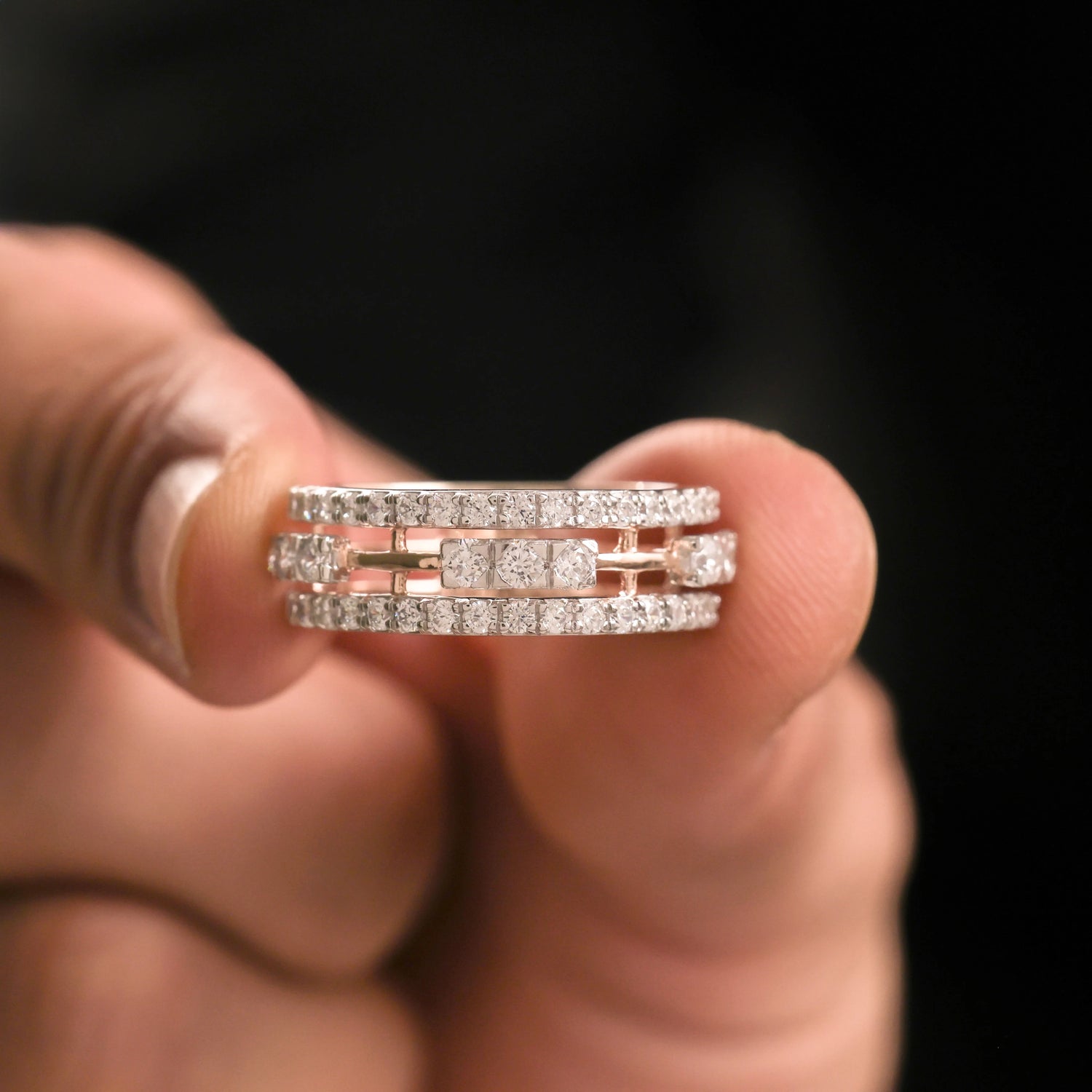 1.55 CT Natural Diamond Two Tone Eternity Ring