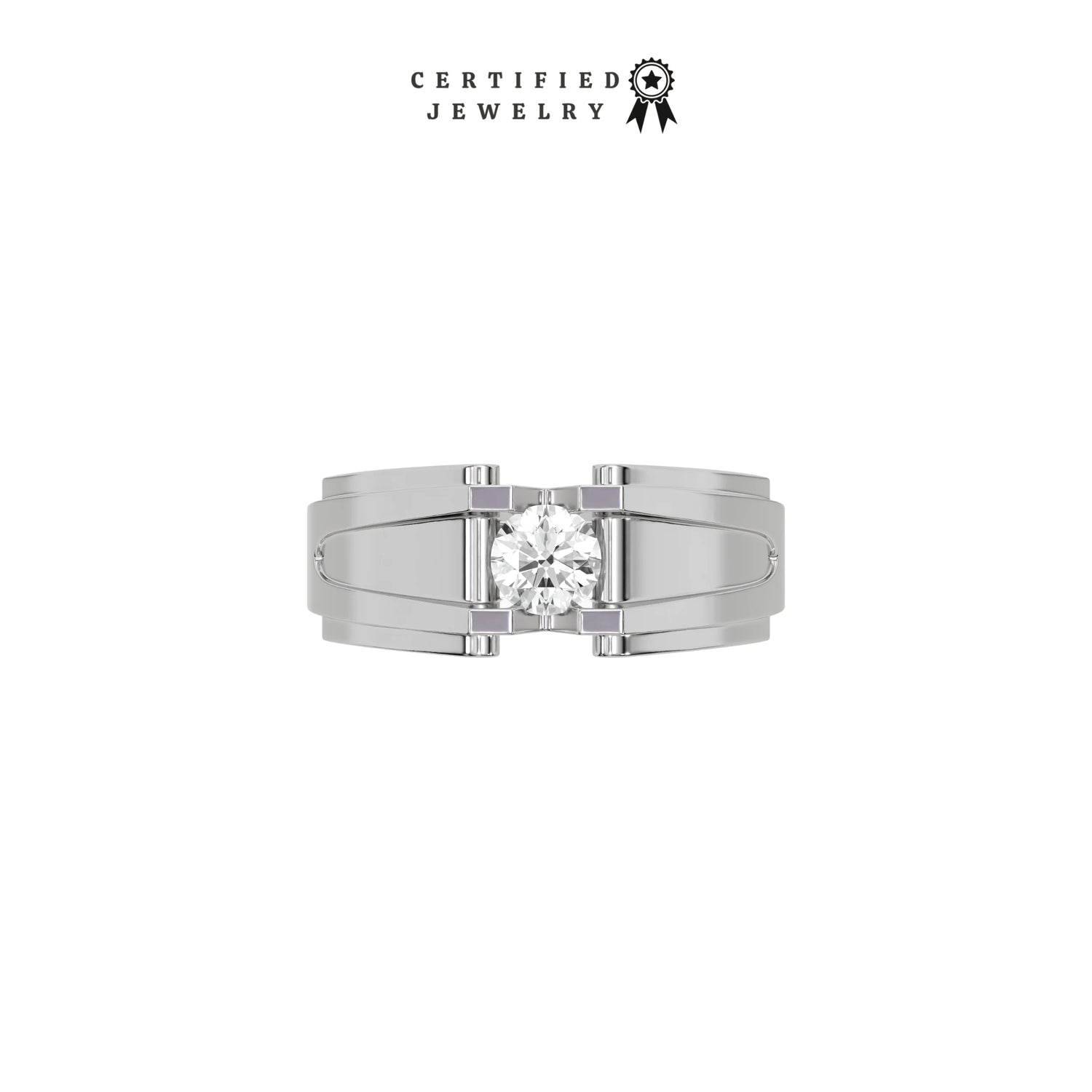 0.50 CT Natural Diamond Solitaire Ring