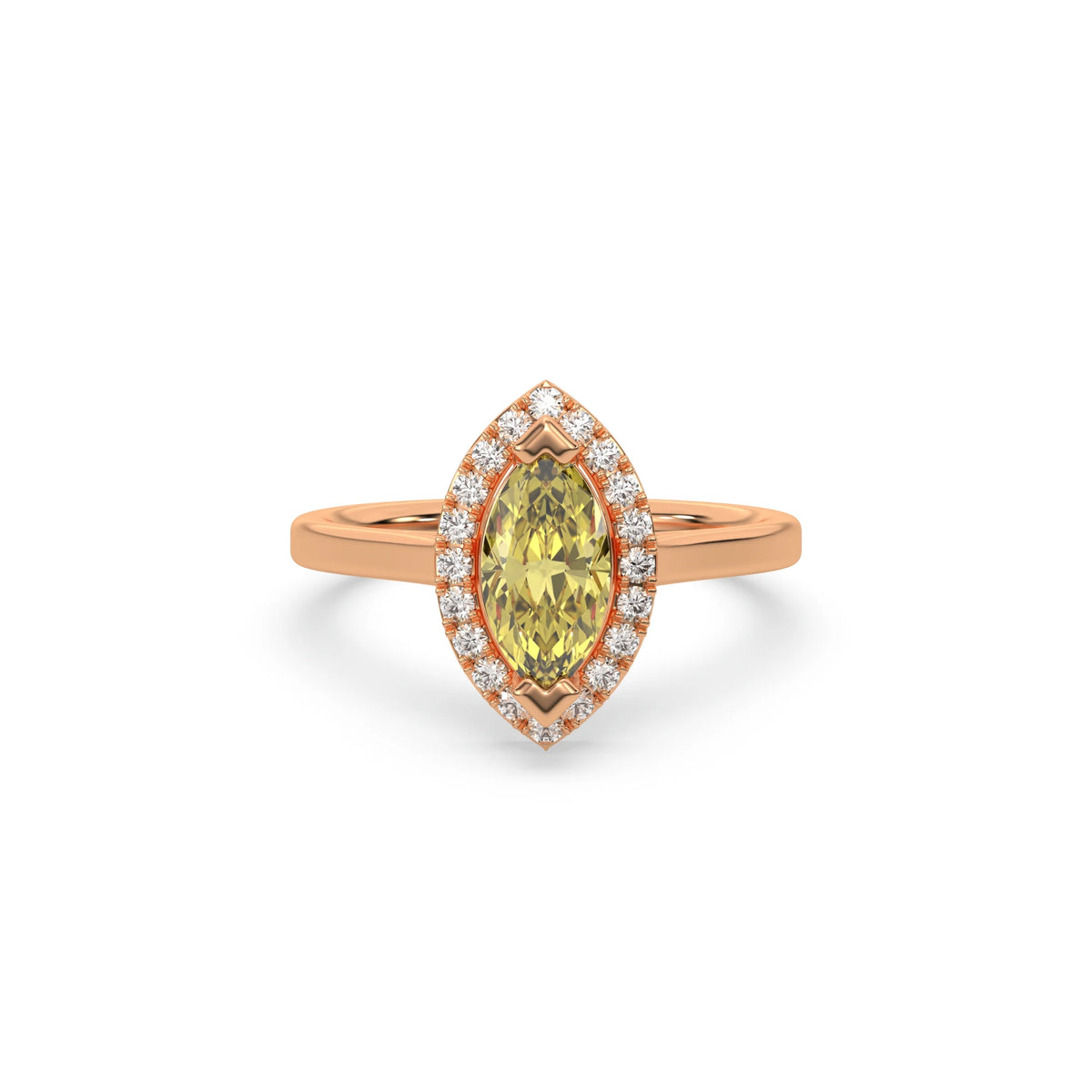 Marquise Cut Diamond Ring, Yellow Diamond Ring, Halo Diamond Engagement Ring, Yellow Diamond Wedding Ring, White Gold Ring