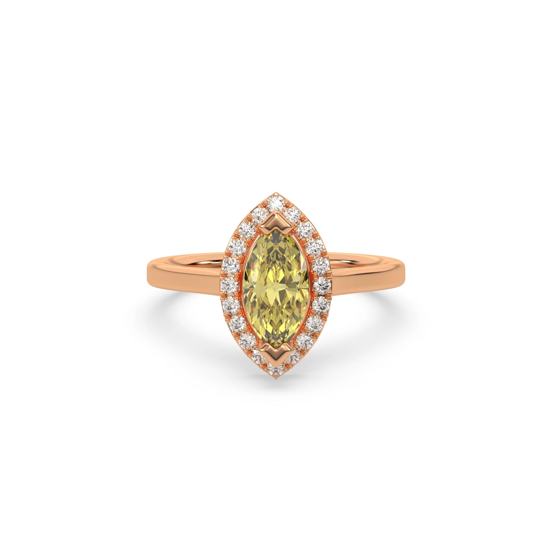 Marquise Cut Diamond Ring, Yellow Diamond Ring, Halo Diamond Engagement Ring, Yellow Diamond Wedding Ring, White Gold Ring