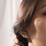 10K White Gold Baguette Hoops Earrings