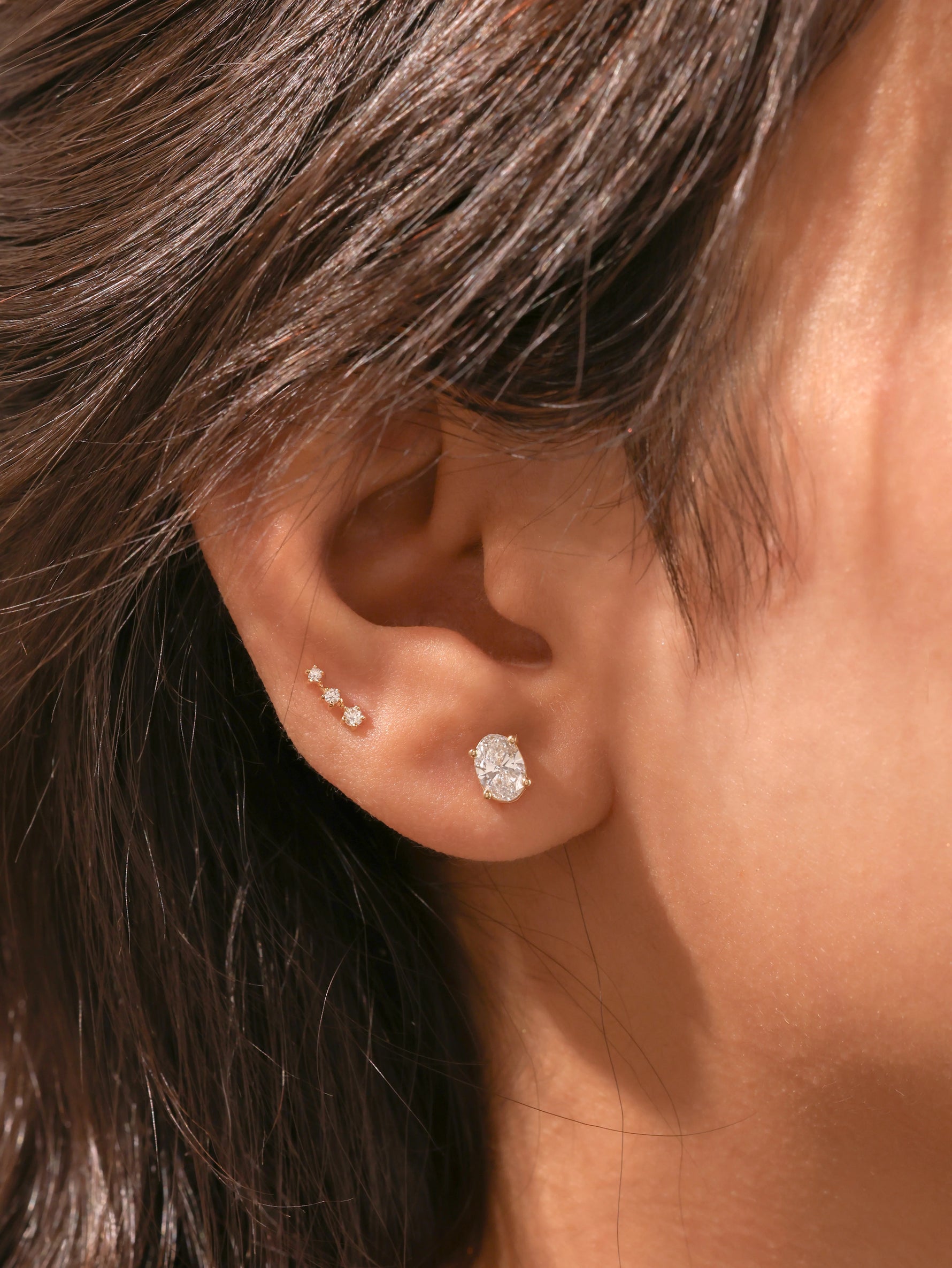 cartilage diamond stud earrings