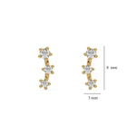 10k yellow gold natural round cut diamond ear climber  earrings with tapering diamonds