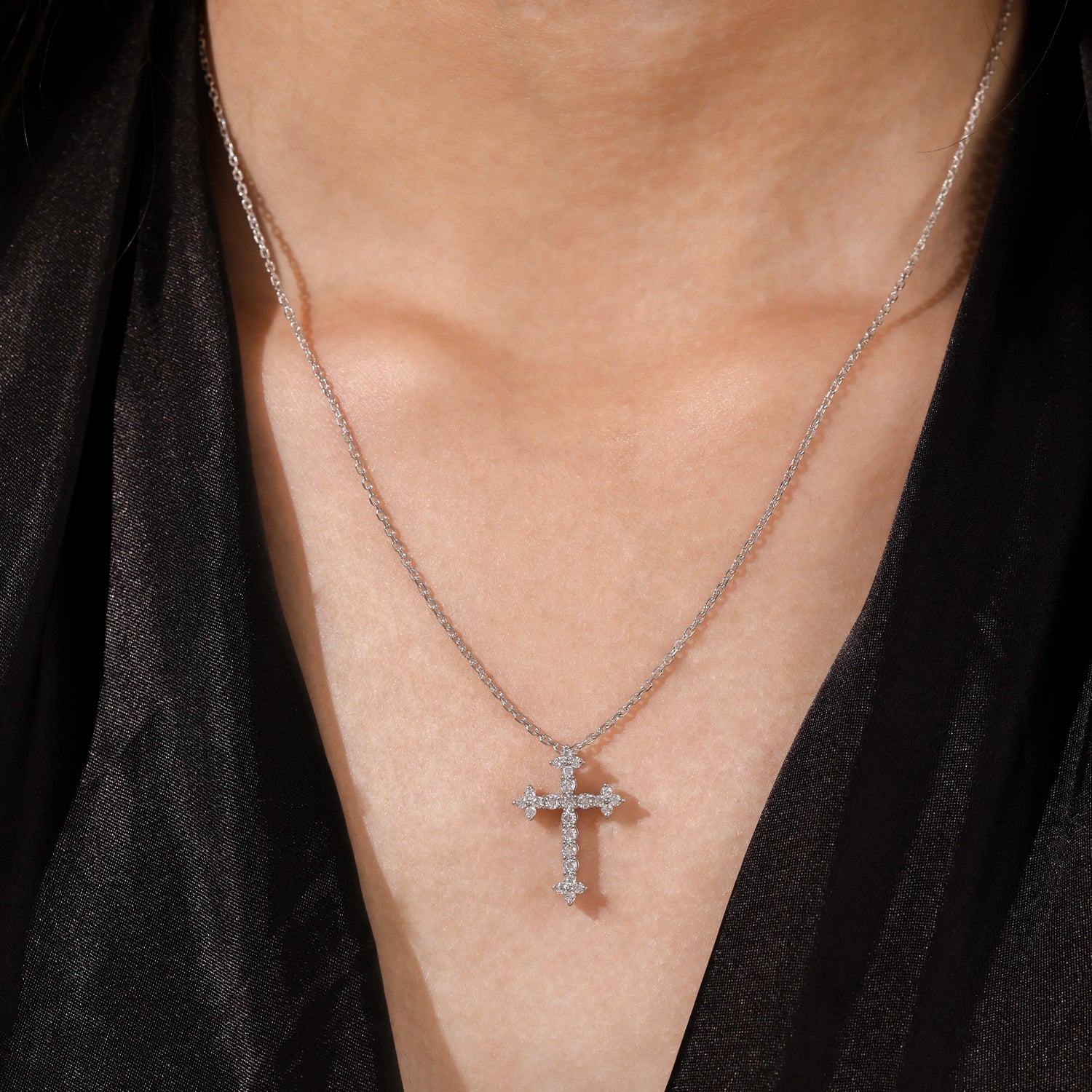 Diamond Cross Necklace Pendant