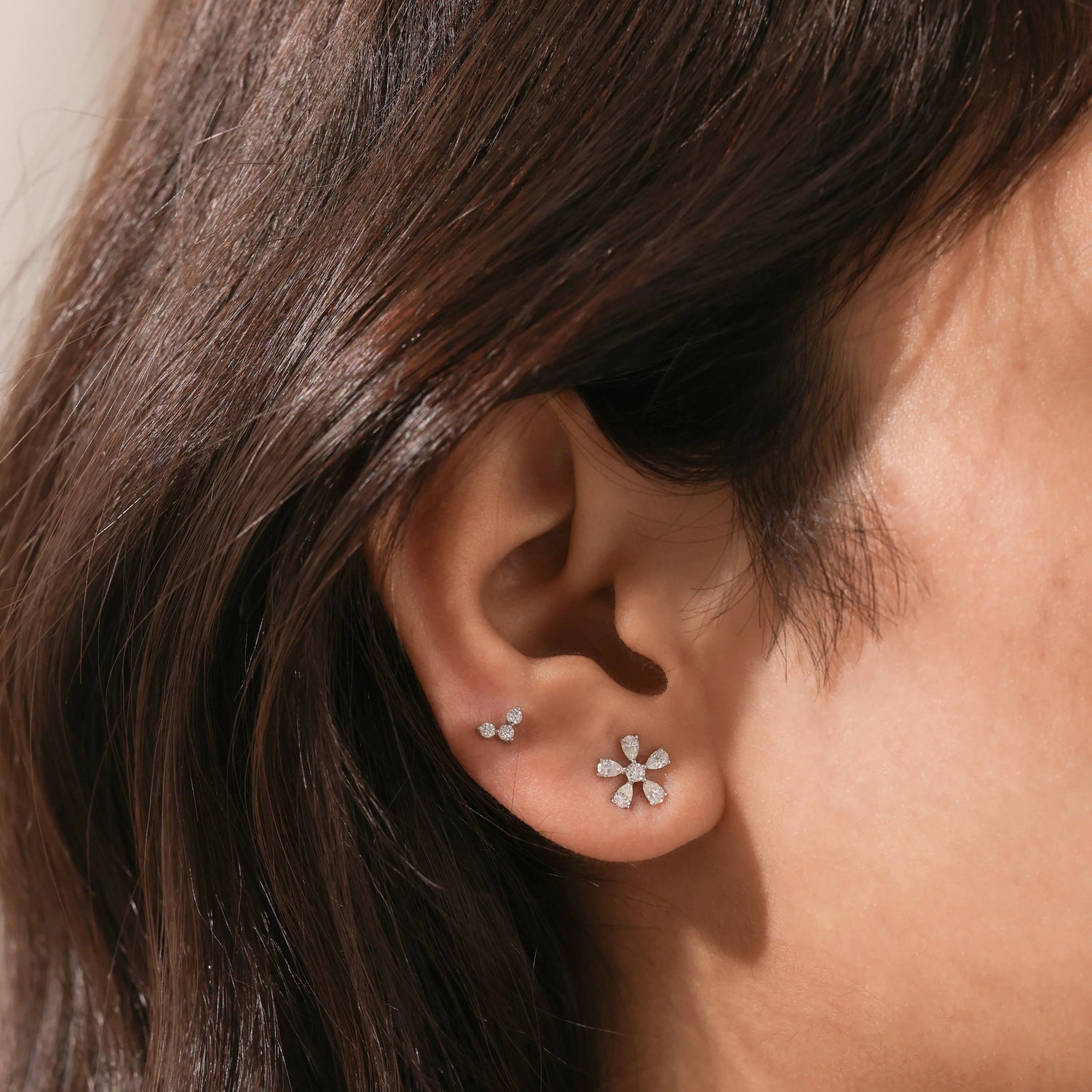 Flower Diamond Earring 