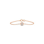 14K Rose Gold Emerald Solitaire Diamond Bracelet 