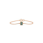 18K Rose Gold Fancy Green Emerald Solitaire Diamond Bracelet 