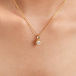 heart cut diamond solitaire necklace