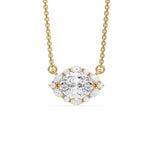 18K Yellow Gold Marquise, Oval and Round Diamond Eye Shape Pendant