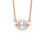 18K Rose Gold Marquise, Oval and Round Diamond Eye Shape Pendant
