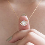 Marquise Cut Diamond Cluster Necklace
