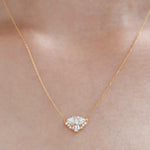 Round Diamond Women Cluster Necklace