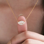 Marquise And Round Diamond Necklace