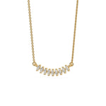 18K Yellow Gold Oval Lab Grown Diamond Curved Necklace