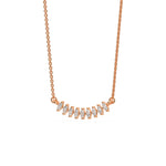 18K Rose Gold Oval Diamond Curved Necklace