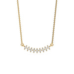 14K Yellow Gold Oval Lab Grown Diamond Curved Necklace