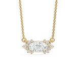 18K Yellow Gold Marquise and Round Diamond Sparkling Pendant