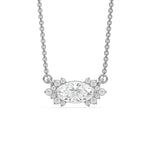18K White  Gold Marquise and Round Diamond Sparkling Pendant