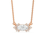 18K Rose Gold Marquise and Round Diamond Sparkling Pendant