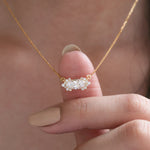 14K Yellow Marquise Diamond  Cluster Necklace